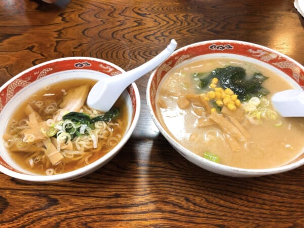 南京飯店 醤油ラーメン、味噌ラーメン