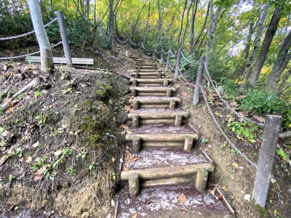 只見川ビューポイントCから階段