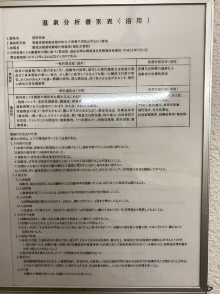 大阪屋 温泉分析書別表