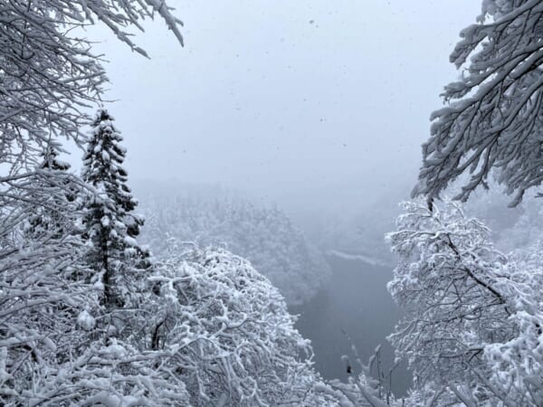 只見川第一橋梁雪景色