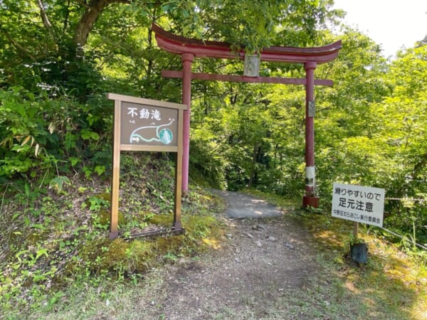 大山祇神社参道 不動滝案内