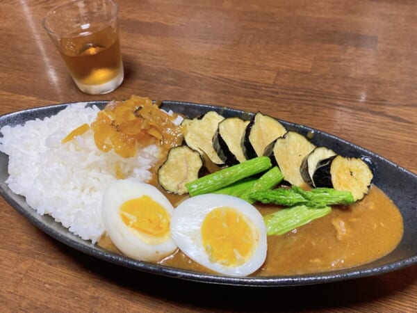 野菜素揚げ&カレー