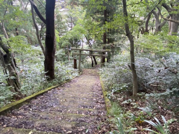 東山温泉 羽黒山湯上神社 参道 石段