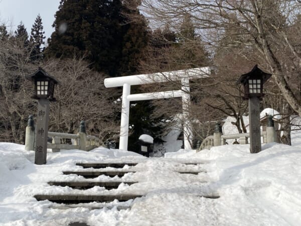 土津神社 冬の白大鳥居
