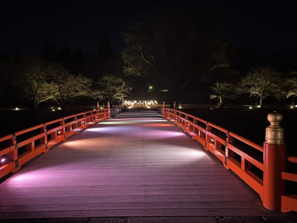 鶴ヶ城(若松城) 夜桜 廊下橋