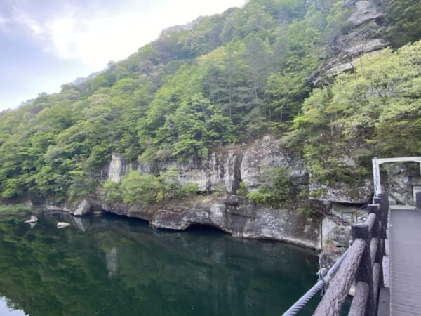 塔のへつり 橋の上からの景観