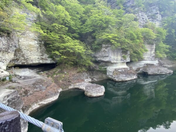 塔のへつり 橋の上からの景観