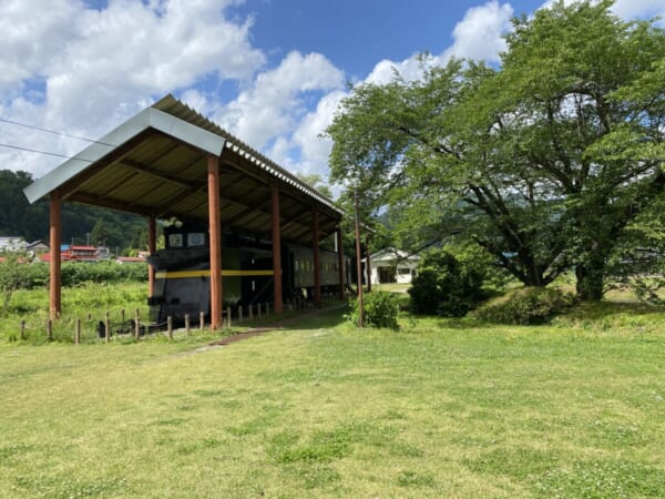 熱塩駅(あつしお駅) 日中線記念館 展示ラッセル車