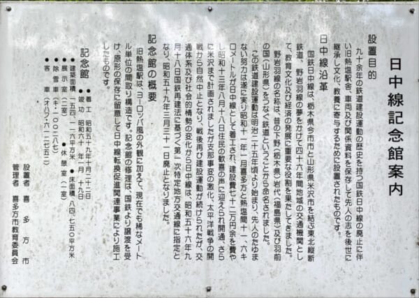 熱塩駅(あつしお駅) 日中線記念館 案内