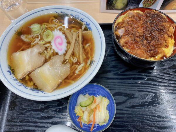 つきみが丘町民センター ラーメン ミニカツ丼 セット 会津 柳津