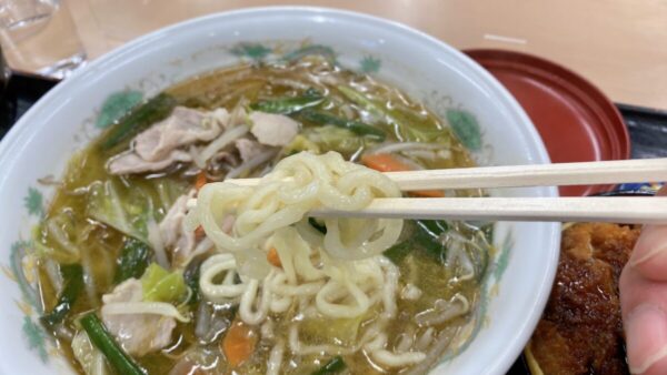 つきみが丘町民センター 塩野菜ラーメン ミニカツ丼 セット 会津 柳津