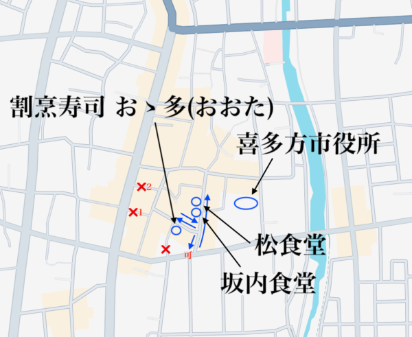 割烹寿司 おゝ多(おおた) 近辺地図